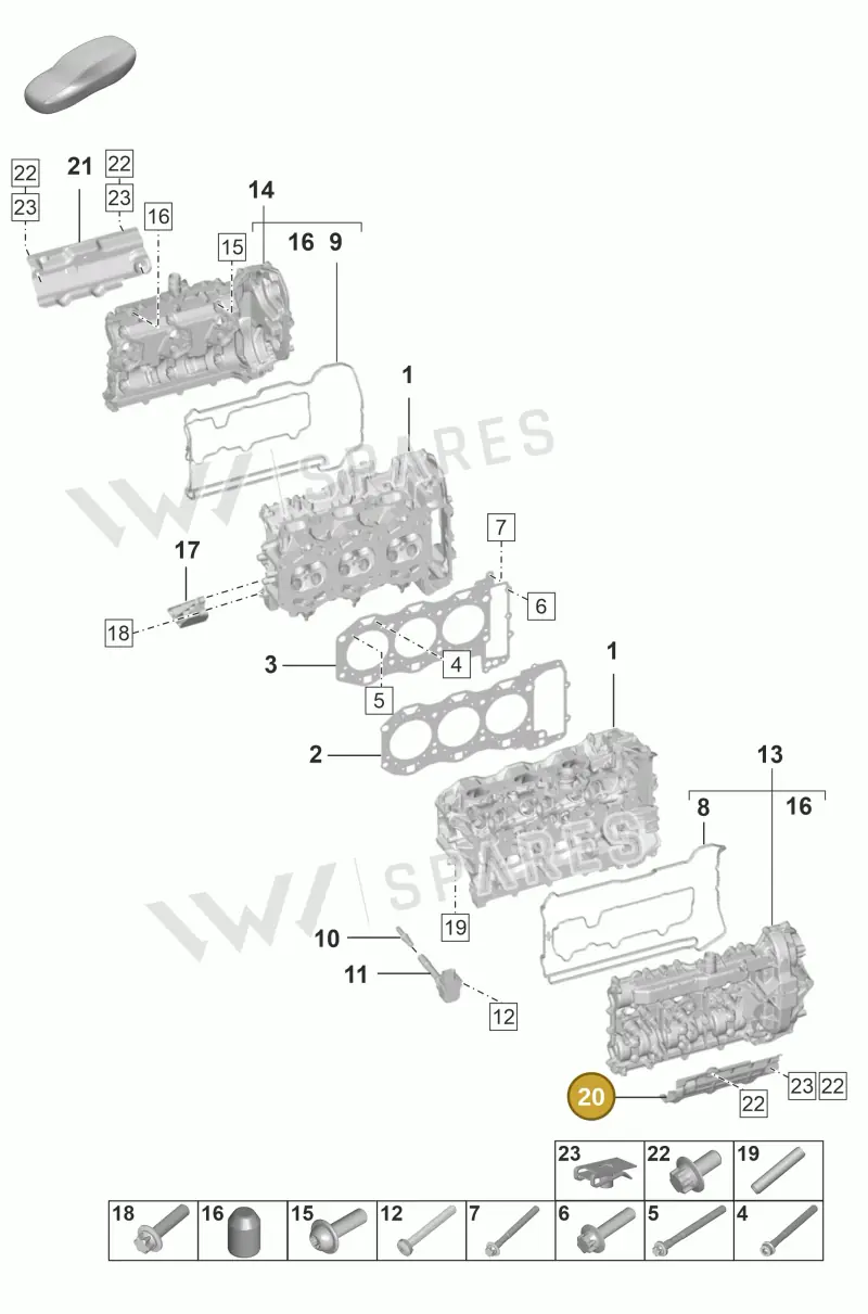 0PB103764B — Porsche 992 Carrera 4 GTS (2018-2024) diagram p53103000, position 20