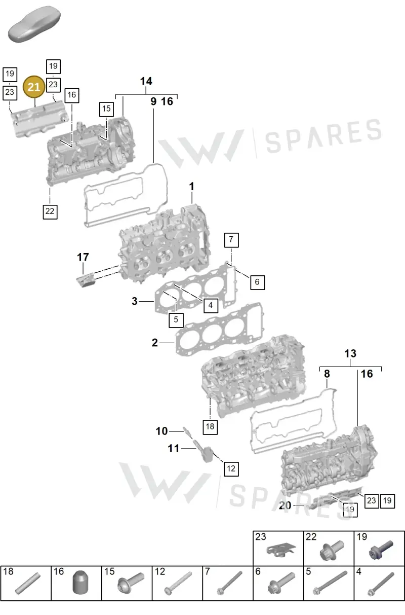 0PB103768B — Porsche 911 (2024-2025) diagram p63103000, position 21