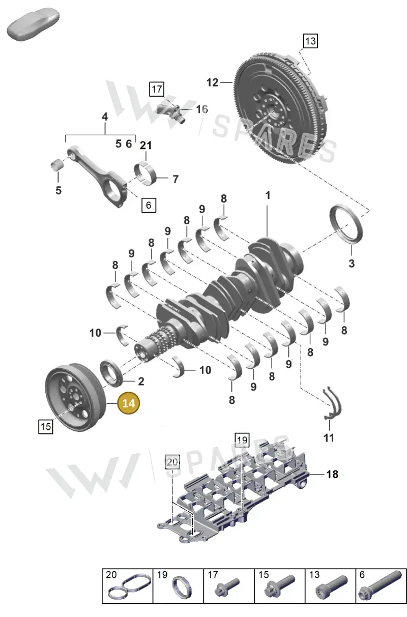0PB105289D — Porsche 911 (2020-2022) diagram p57102000, position 14