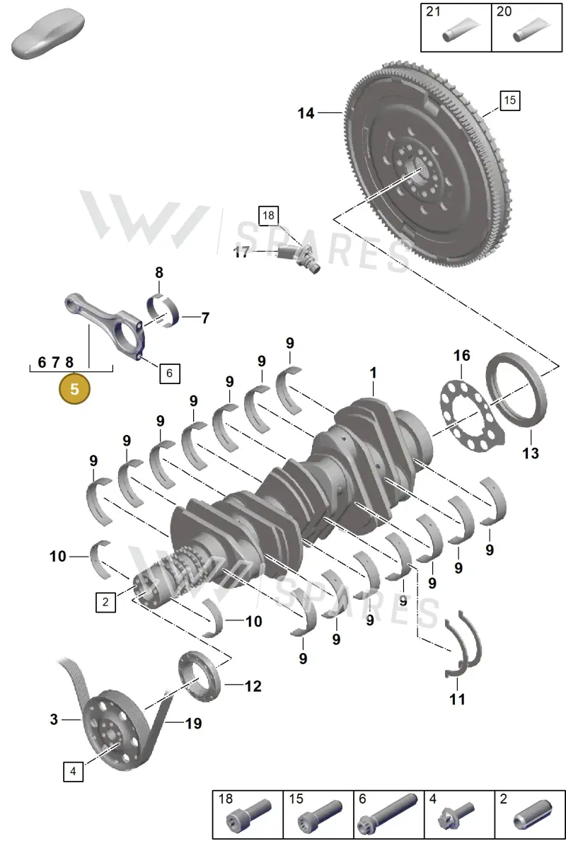 0PB105405A — Porsche 911 (2021-2022) diagram p59102000, position 5