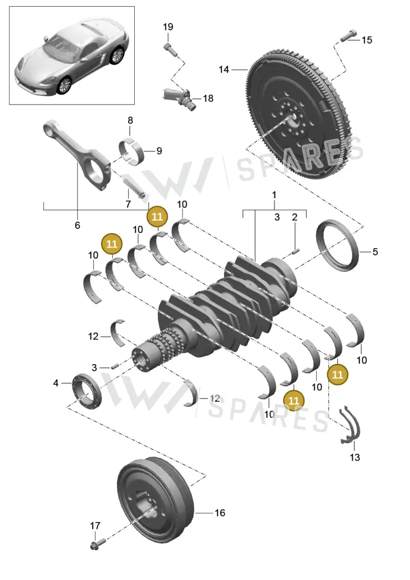 0PB105561P — Porsche Boxster (2016-2019) diagram p48102000, position 11