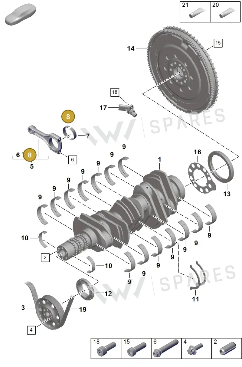 0PB105708A — Porsche 911 (2021-2022) diagram p59102000, position 8