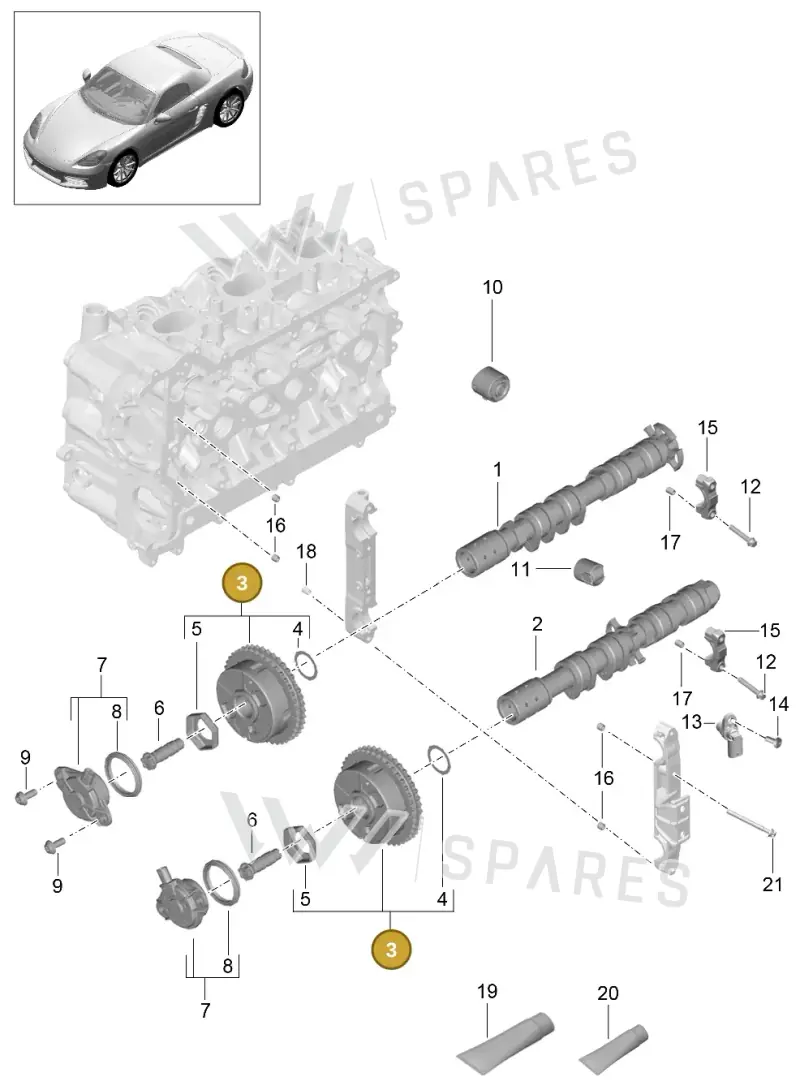 0PB109083C — Porsche Boxster (2016-2019) diagram p48103010, position 3