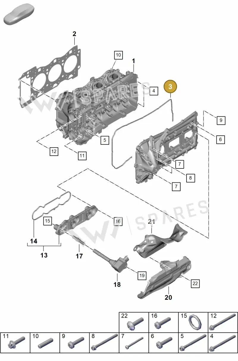 0PB109091 — Porsche 911 (2021-2022) diagram p59103000, position 3