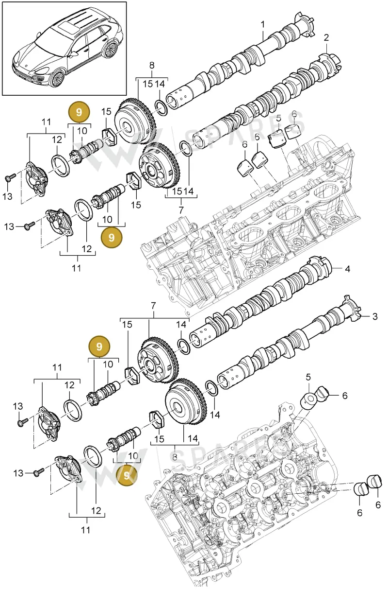 0PB109257A — Porsche Cayenne (2010-2018) diagram p37103052, position 9