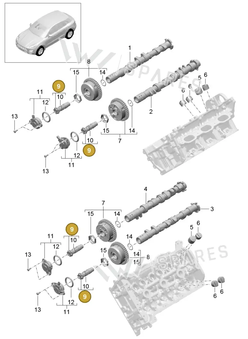 0PB109257A — Porsche Macan (2013-2018) diagram p44103040, position 9