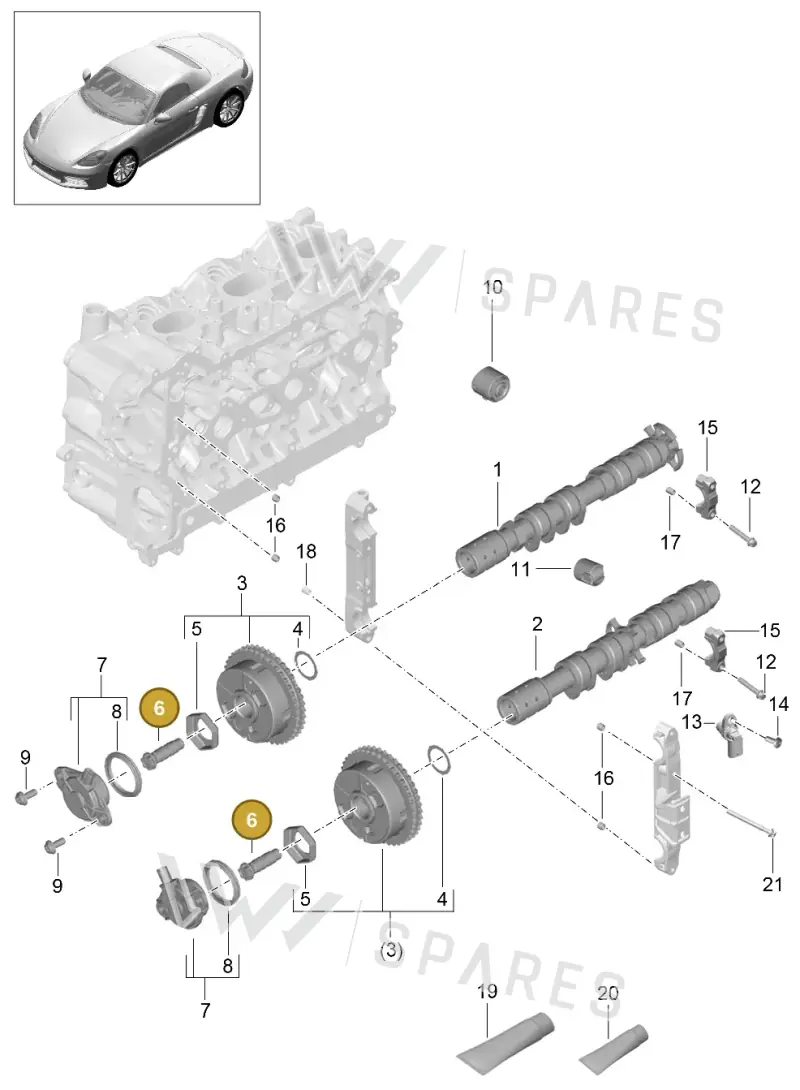 0PB109257A — Porsche Boxster (2016-2019) diagram p48103010, position 6