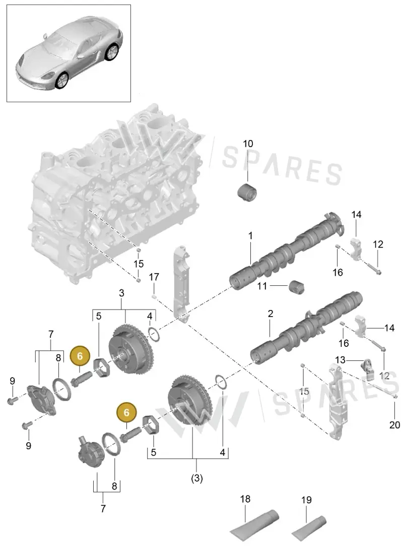0PB109257A — Porsche Cayman (2016-2019) diagram p50103010, position 6