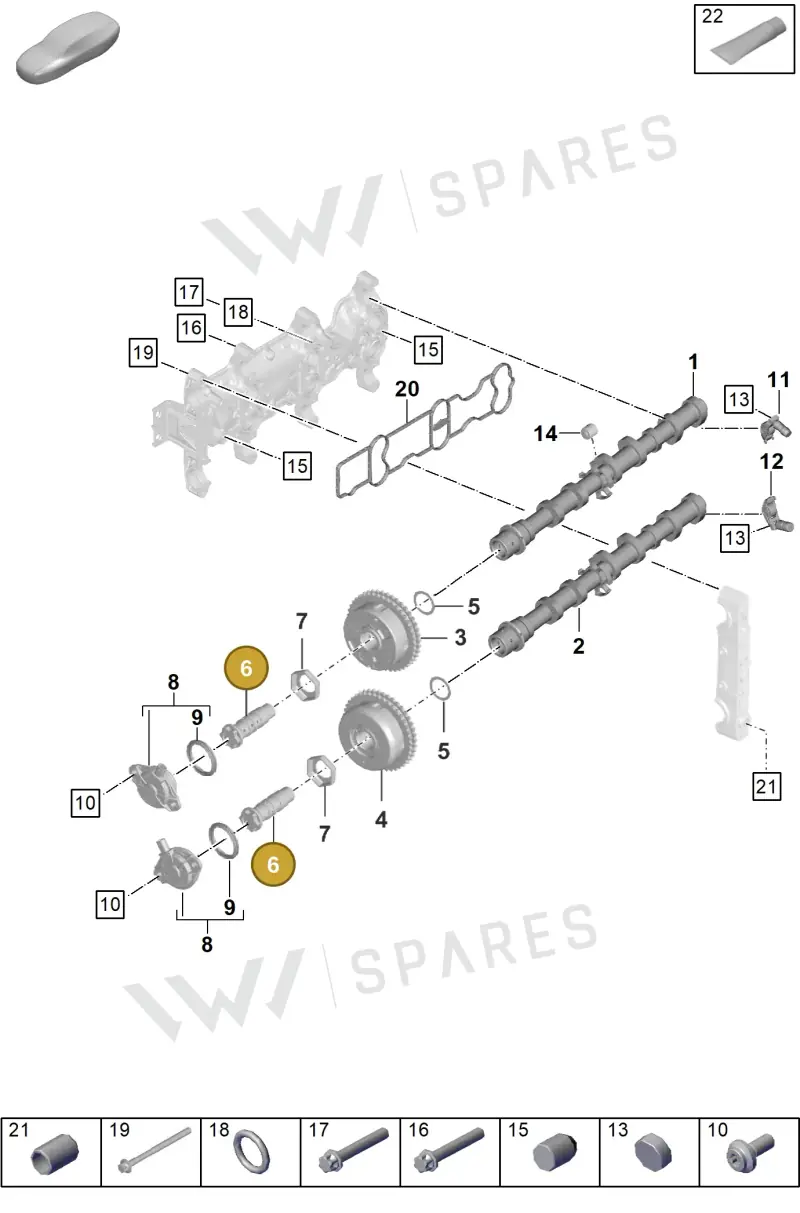 0PB109257A — Porsche Boxster Spyder (2019-2020) diagram p54103100, position 6