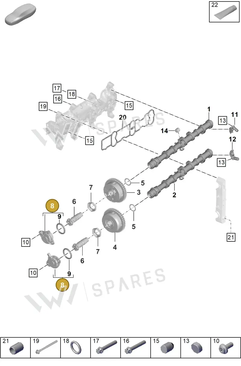 0PB109259C — Porsche Boxster Spyder (2019-) diagram p54103100, position 8