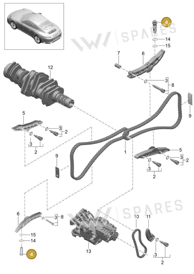 0PB109507 — Porsche 991 II Carrera 4 (2016-2019) diagram p47103015, position 4