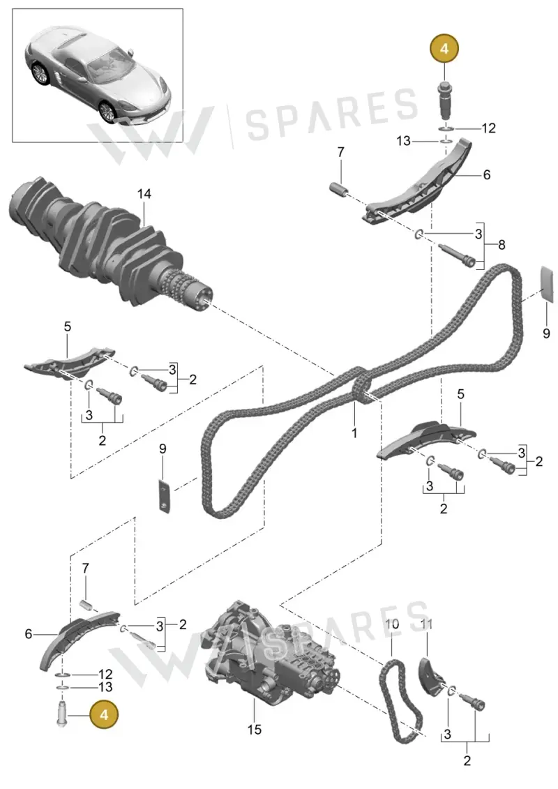 0PB109507 — Porsche Boxster (2016-) diagram p48103015, position 4
