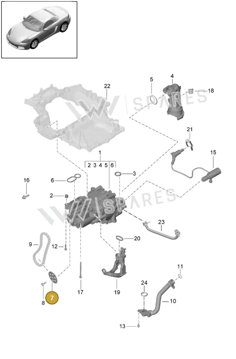 0PB109570 — Porsche Boxster (2016-) diagram p48104000, position 7