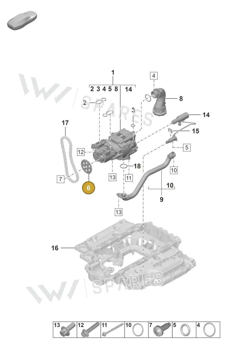 0PB109570 — Porsche 992 Carrera 4 GTS (2018-2024) diagram p53104000, position 6