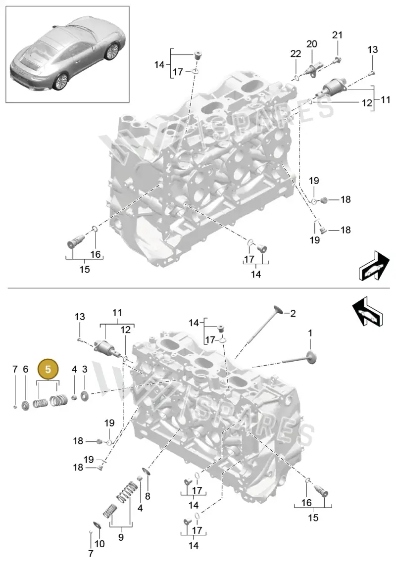 0PB109620 — Porsche 991 II Carrera 4 (2016-2019) diagram p47103005, position 5