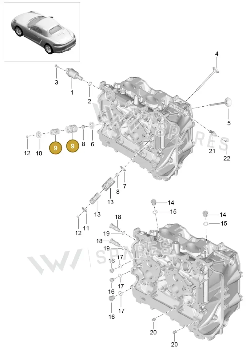 0PB109620 — Porsche Boxster (2016-) diagram p48103005, position 9