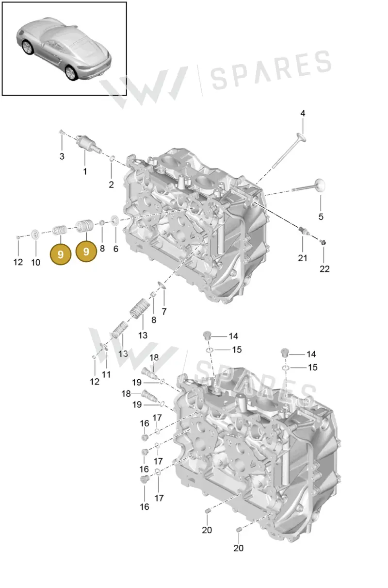 0PB109620 — Porsche Cayman (2016-) diagram p50103005, position 9