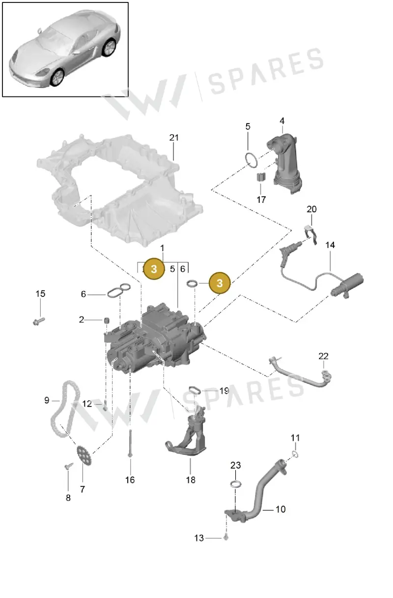 0PB115131 — Porsche Cayman (2016-) diagram p50104000, position 3