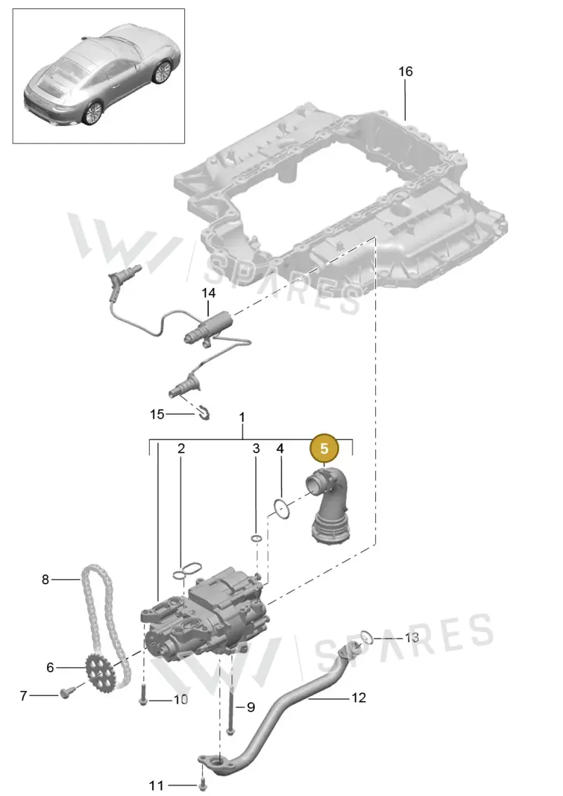 0PB115169 — Porsche 911 (2016-2019) diagram p47104000, position 5