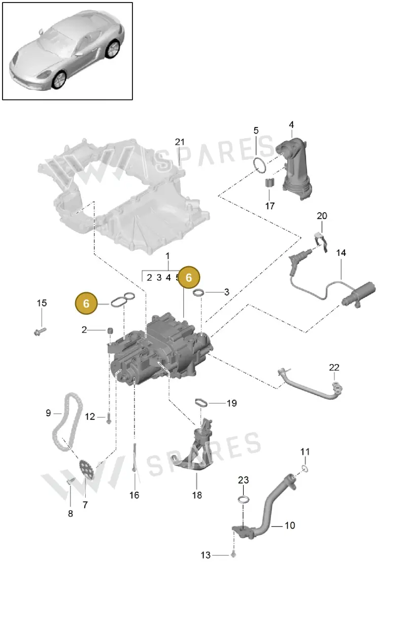 0PB115189 — Porsche Cayman (2016-) diagram p50104000, position 6