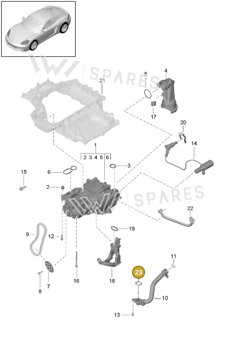 0PB115347 — Porsche Cayman (2016-) diagram p50104000, position 23