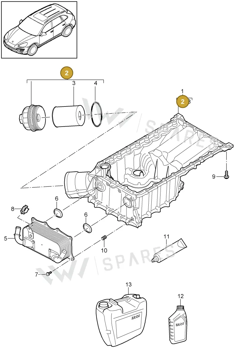0PB115403 — Porsche Cayenne (2010-2018) diagram p37104010, position 2