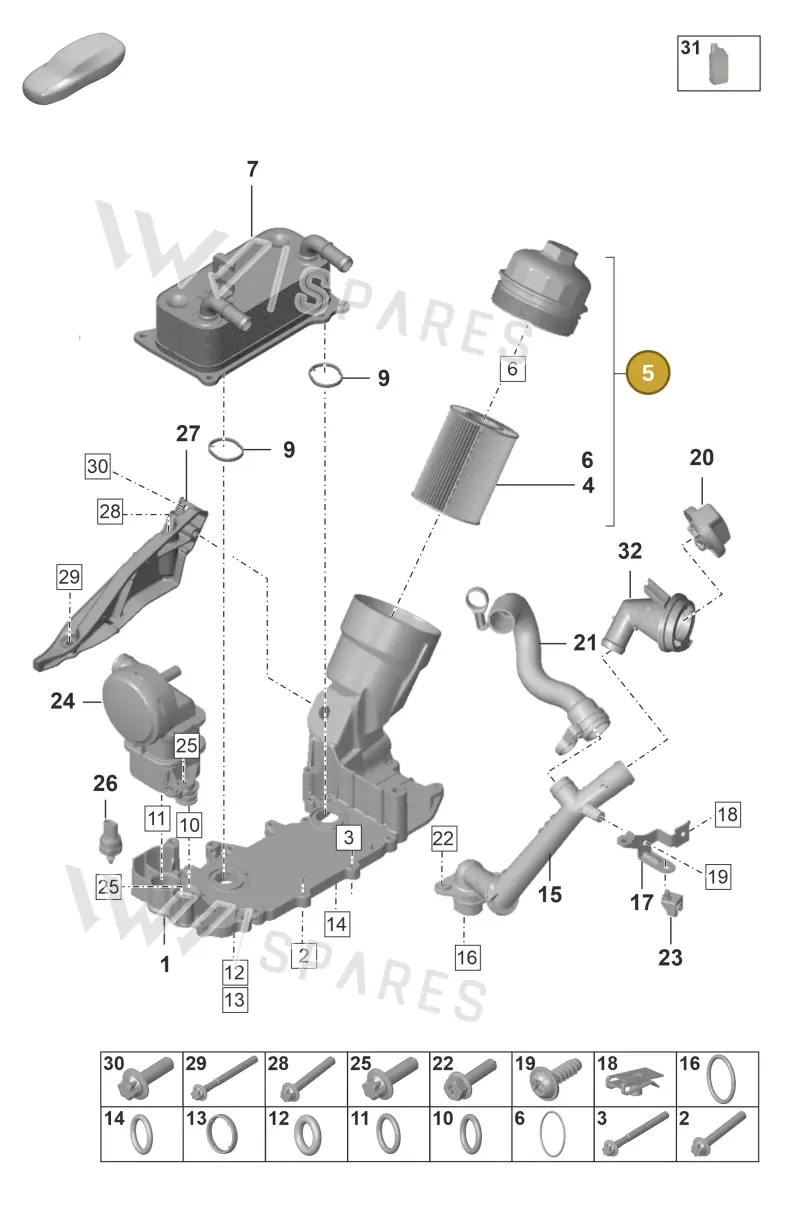 0PB115403 — Porsche 911 (2018-2024) diagram p53104100, position 5