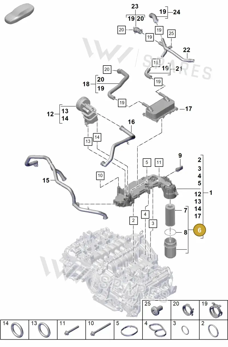 0PB115403A — Porsche Boxster Spyder (2019-2020) diagram p55104110, position 6