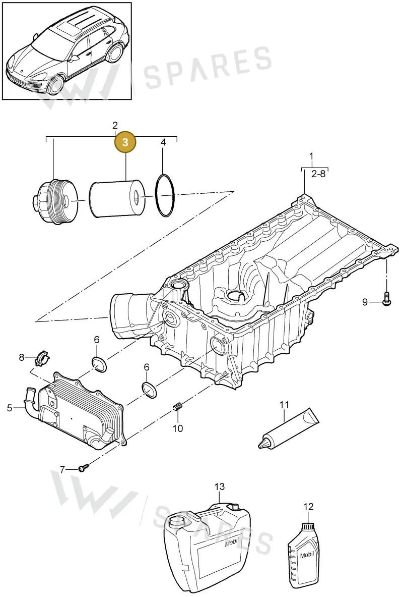 0PB115466 — Porsche Cayenne (2010-2018) diagram p37104010, position 3