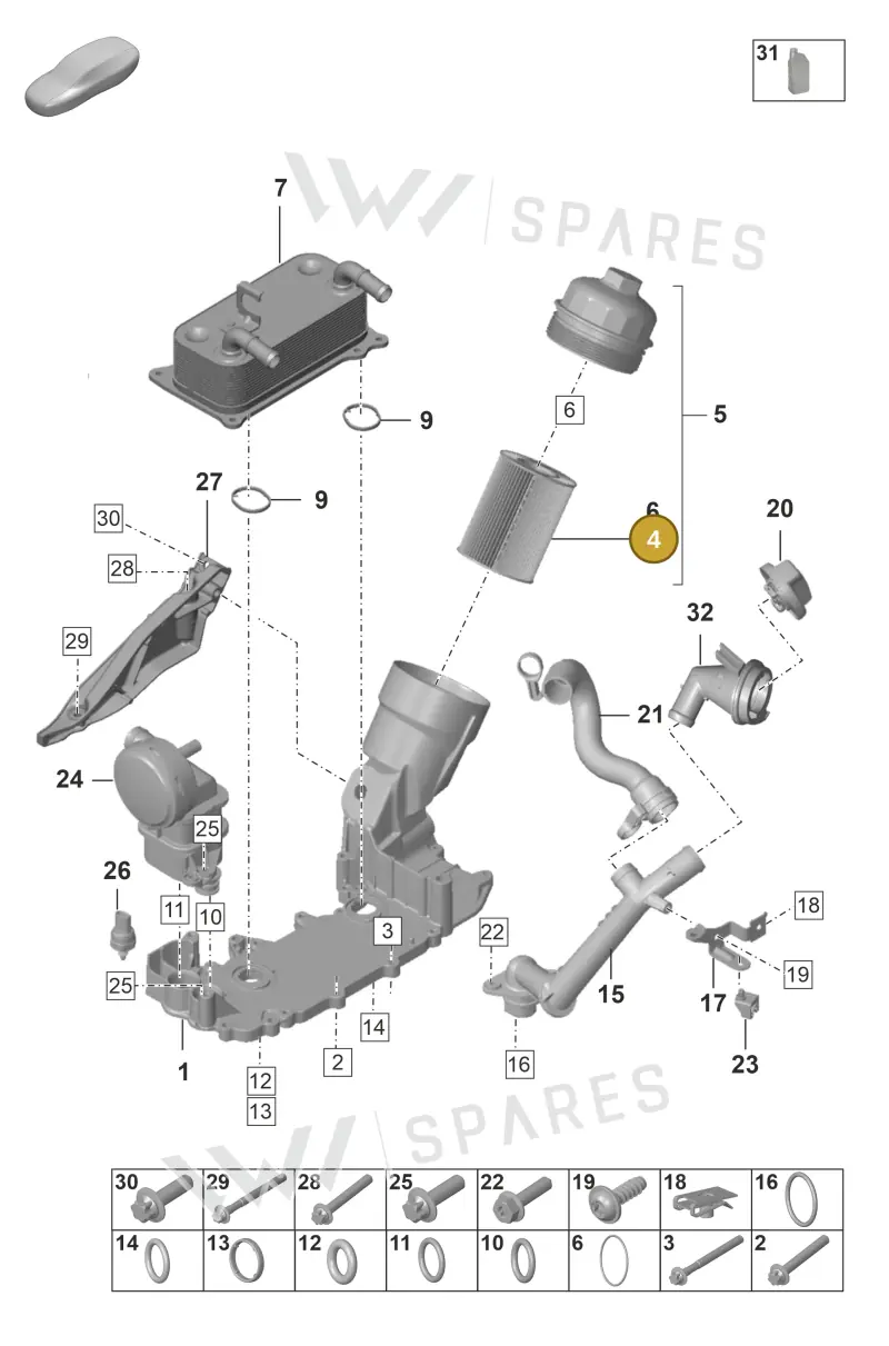 0PB115466 — Porsche 911 (2018-2024) diagram p53104100, position 4
