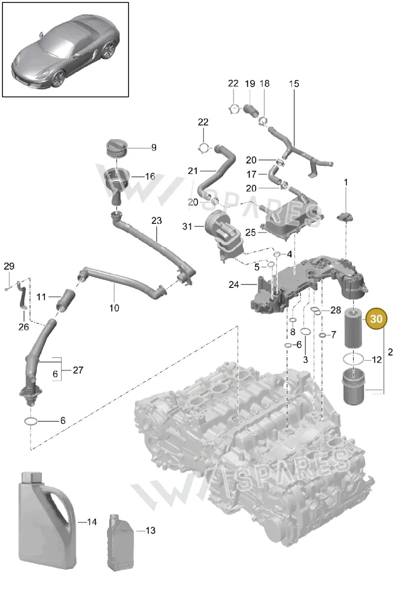 0PB115466A — Porsche Boxster (2012-2016) diagram p39104005, position 30