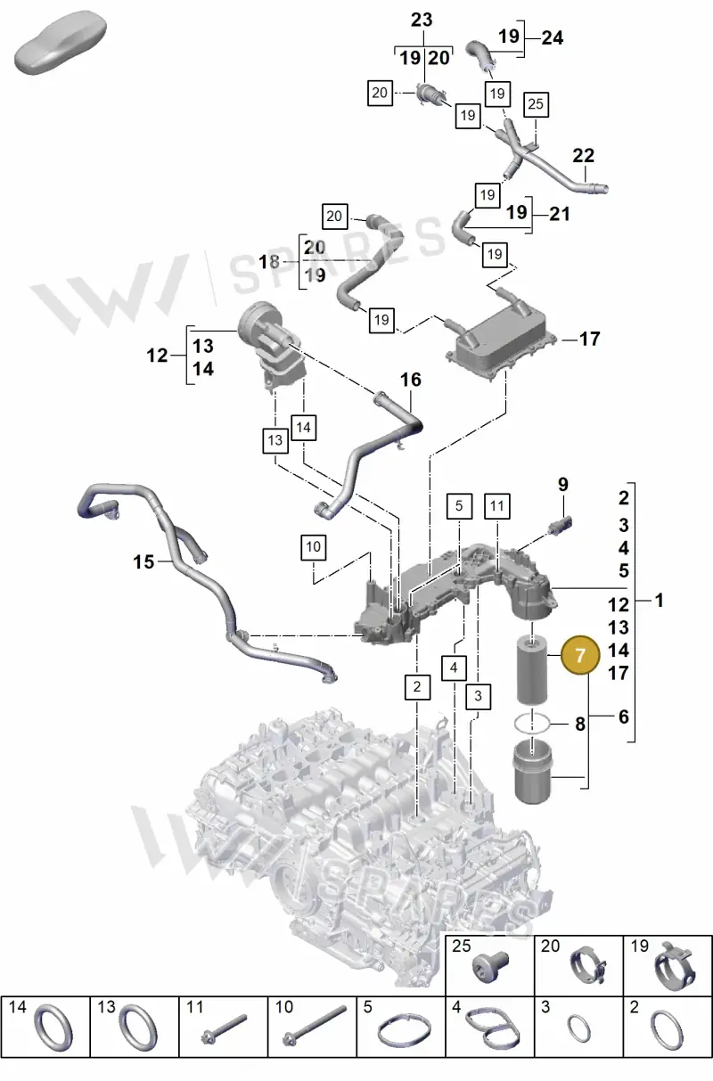 0PB115466A — Porsche Boxster Spyder (2019-2020) diagram p55104110, position 7