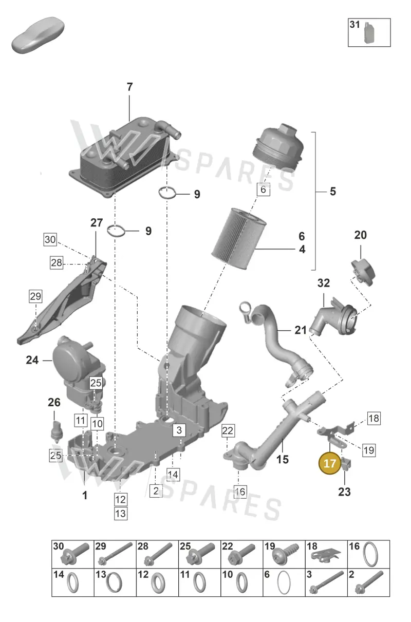 0PB115641 — Porsche 992 Carrera 4 GTS (2018-2024) diagram p53104100, position 17