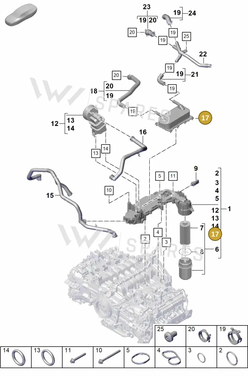 0PB117022D — Porsche Boxster Spyder (2019-2020) diagram p55104110, position 17