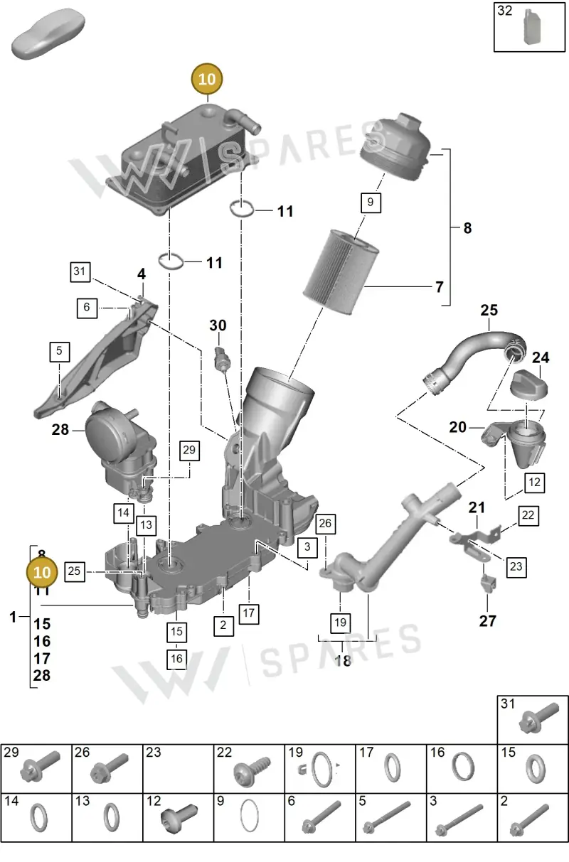 0PB117022 — Porsche 911 (2024-2025) diagram p63104100, position 10