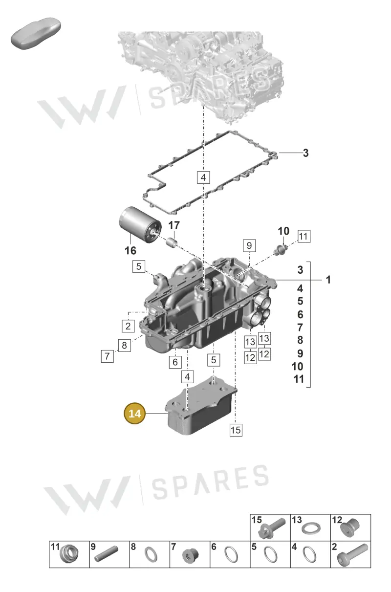 0PB117037A — Porsche 911 (2021-2022) diagram p59104100, position 14