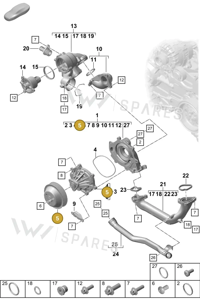 0PB121031 — Porsche Boxster Spyder (2019-2020) diagram p55105000, position 5+6
