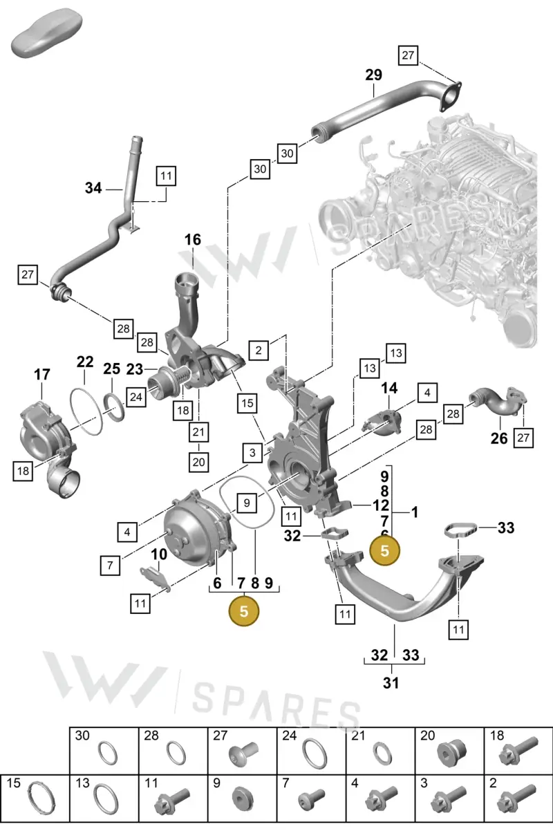 0PB121035A — Porsche Boxster Spyder (2019-2020) diagram p55105005, position 5