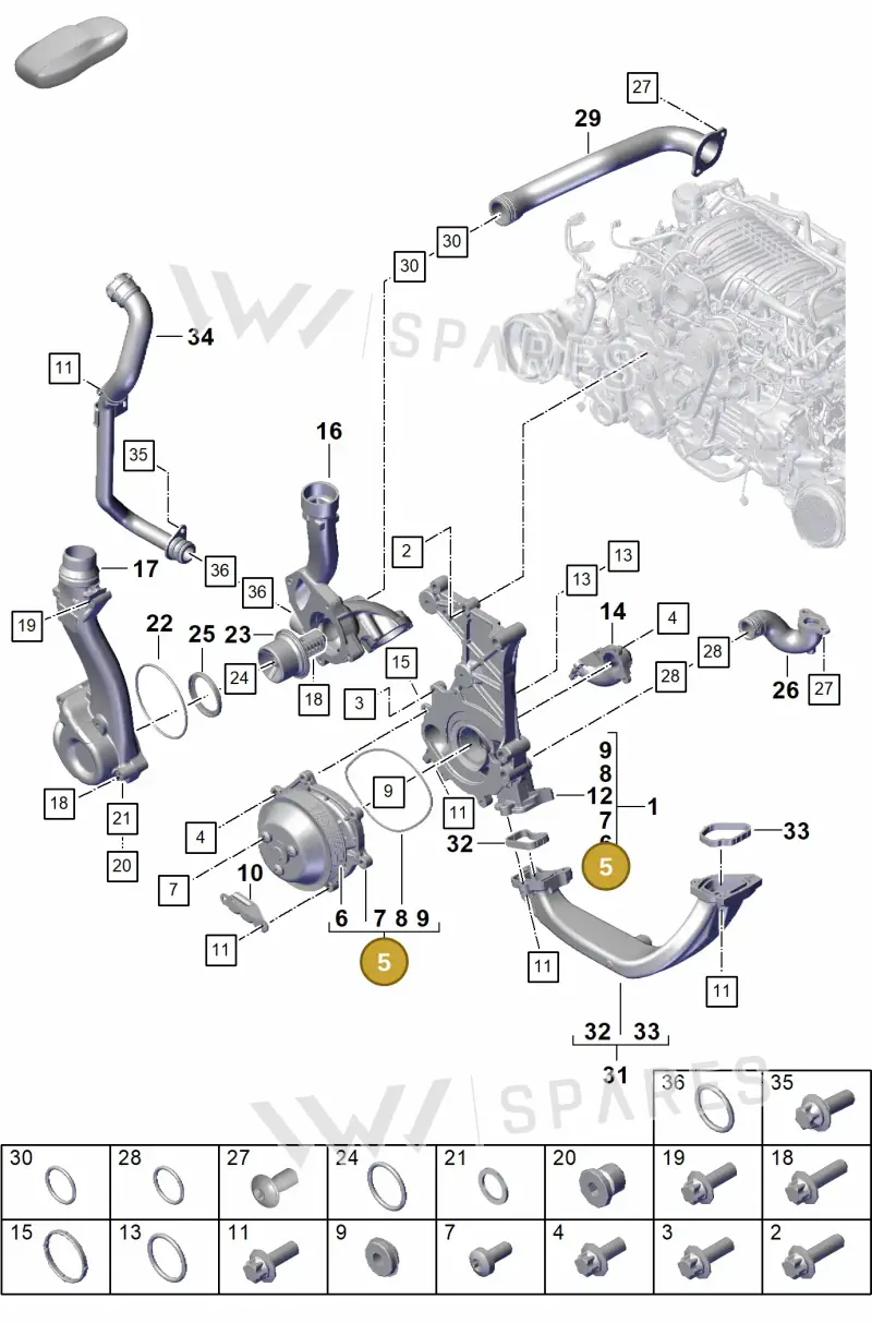 0PB121035A — Porsche 911 (2021-2022) diagram p59105000, position 5