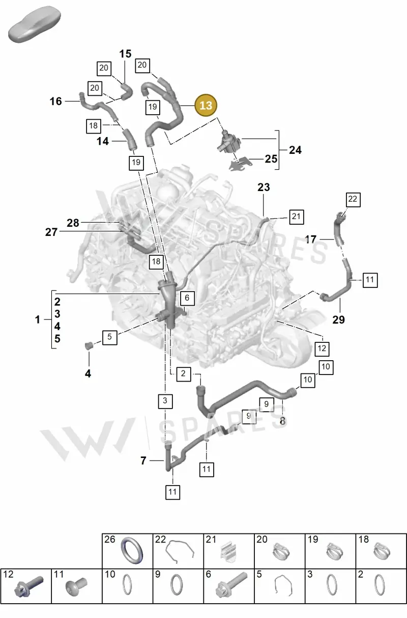 0PB121049 — Porsche 911 (2024-2025) diagram p63105060, position 13