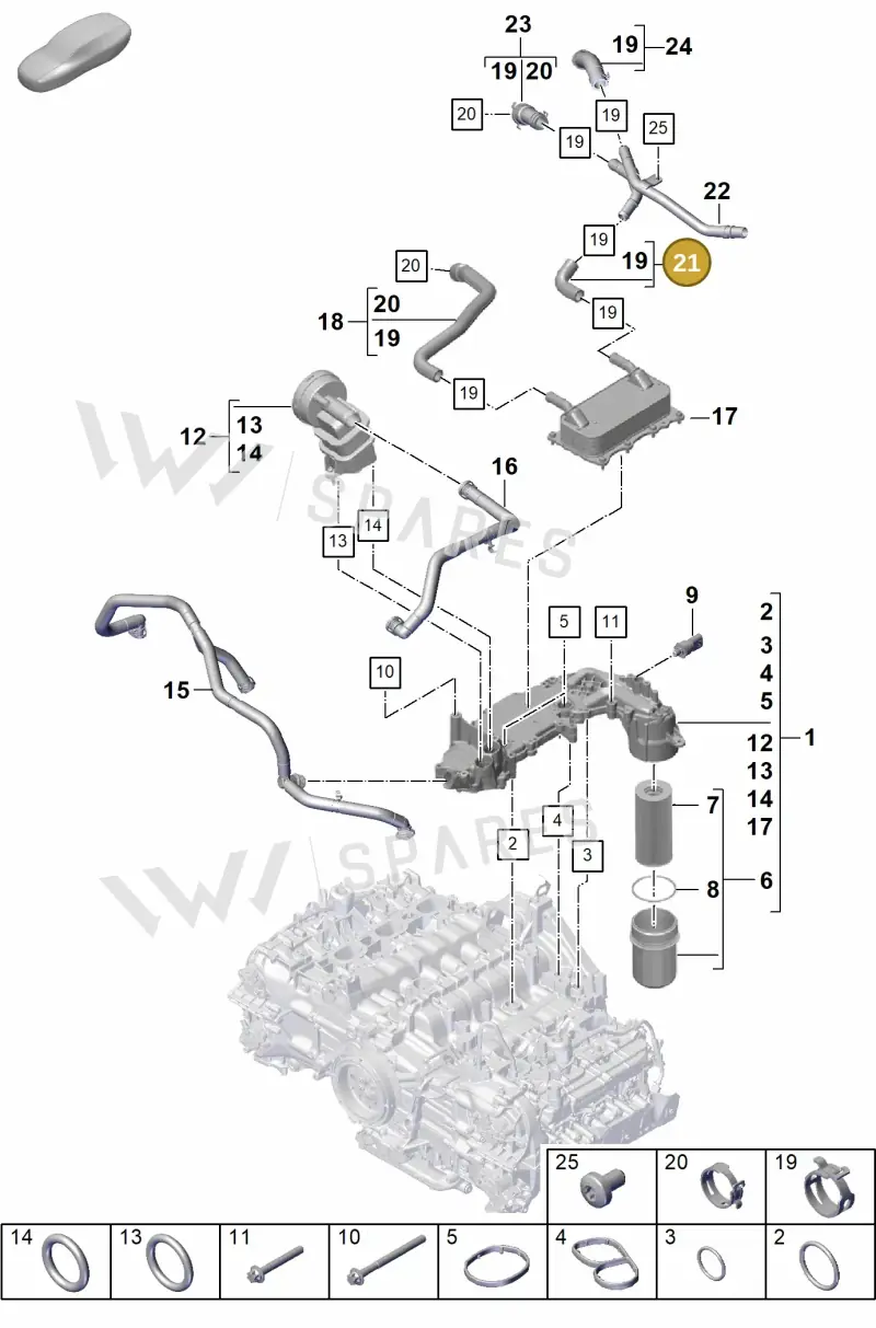 0PB121056A — Porsche Boxster Spyder (2019-) diagram p55104110, position 21