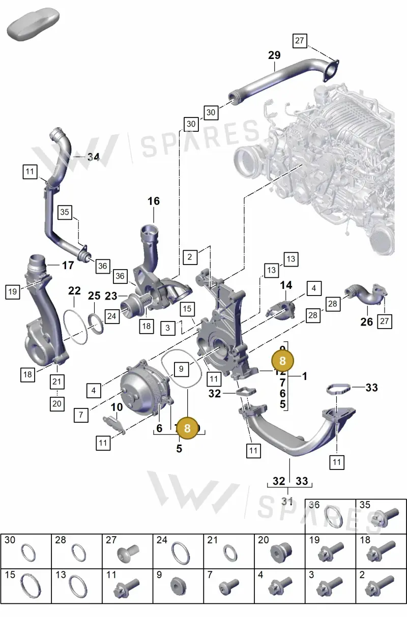 0PB121091A — Porsche 911 (2021-2022) diagram p59105000, position 8