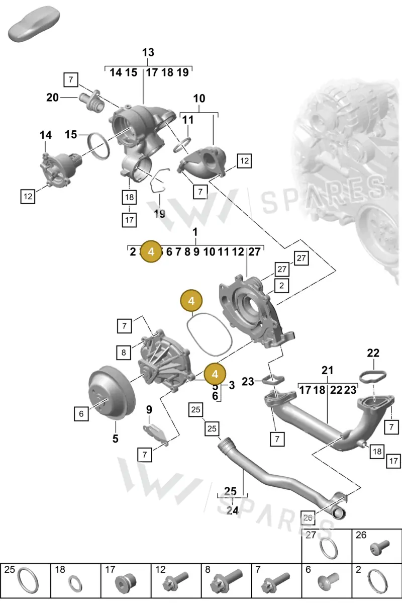 0PB121091 — Porsche Boxster Spyder (2019-2020) diagram p55105000, position 4