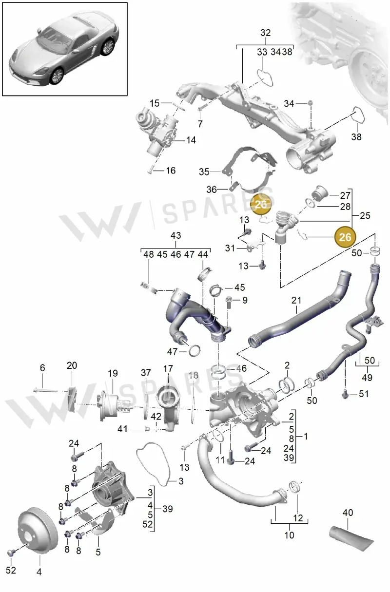0PB121097 — Porsche Boxster (2016-2019) diagram p48105000, position 26
