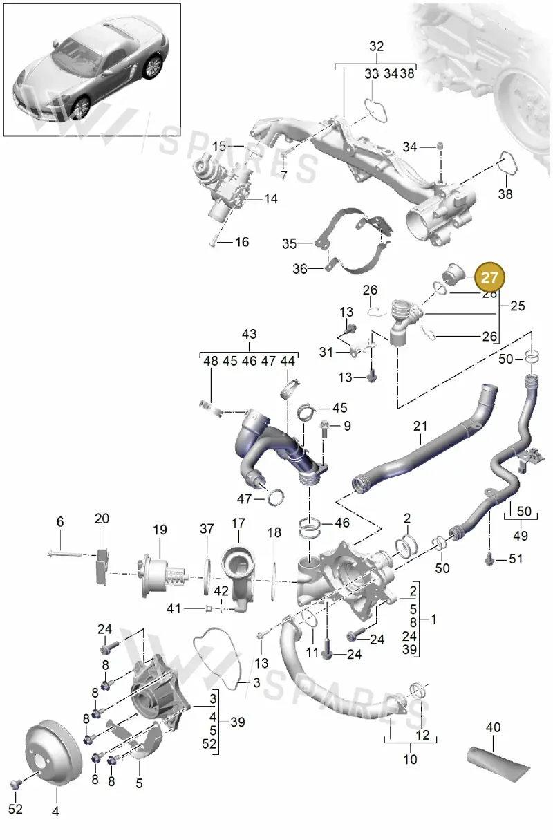 0PB121099 — Porsche Boxster (2016-2019) diagram p48105000, position 27