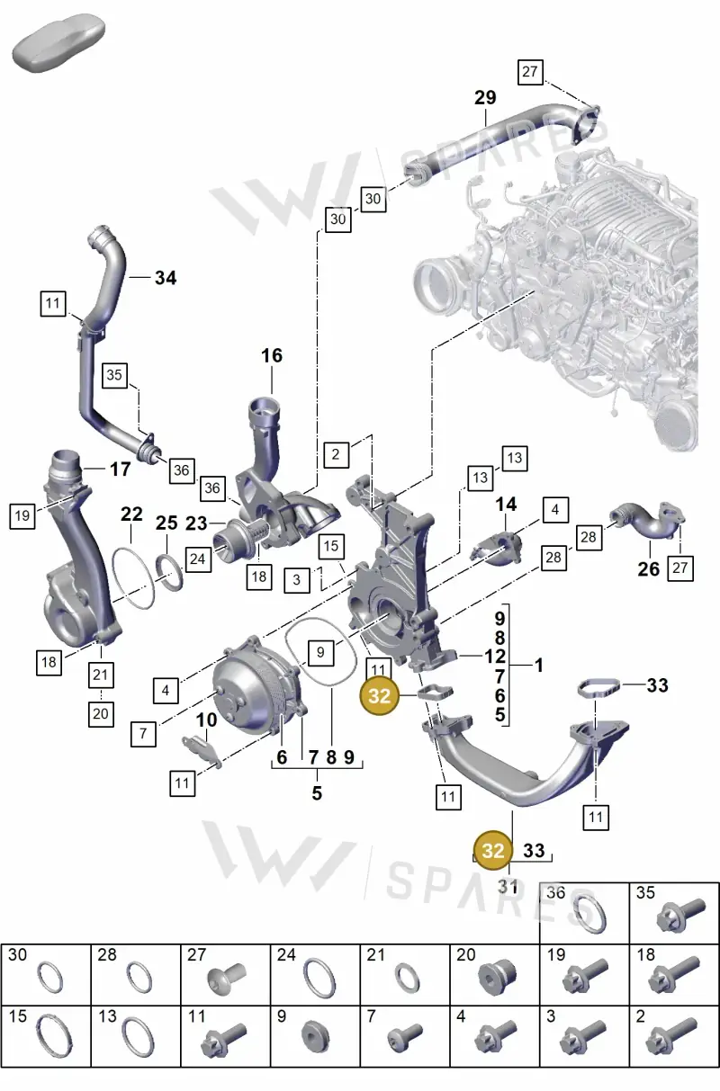 0PB121139 — Porsche 911 (2021-2022) diagram p59105000, position 32