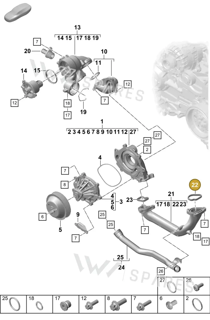 0PB121149 — Porsche Boxster Spyder (2019-2020) diagram p55105000, position 22+33