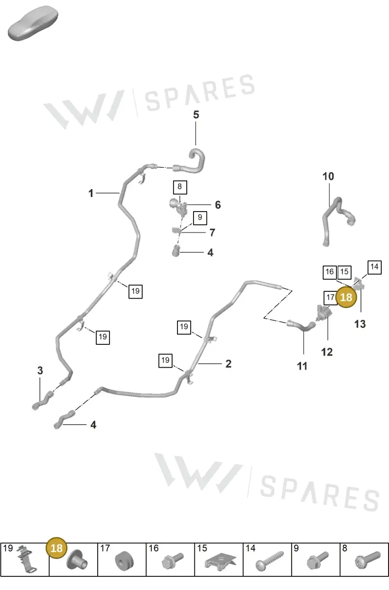 0PB121199 — Porsche 911 (2024-2025) diagram p53105500, position 18