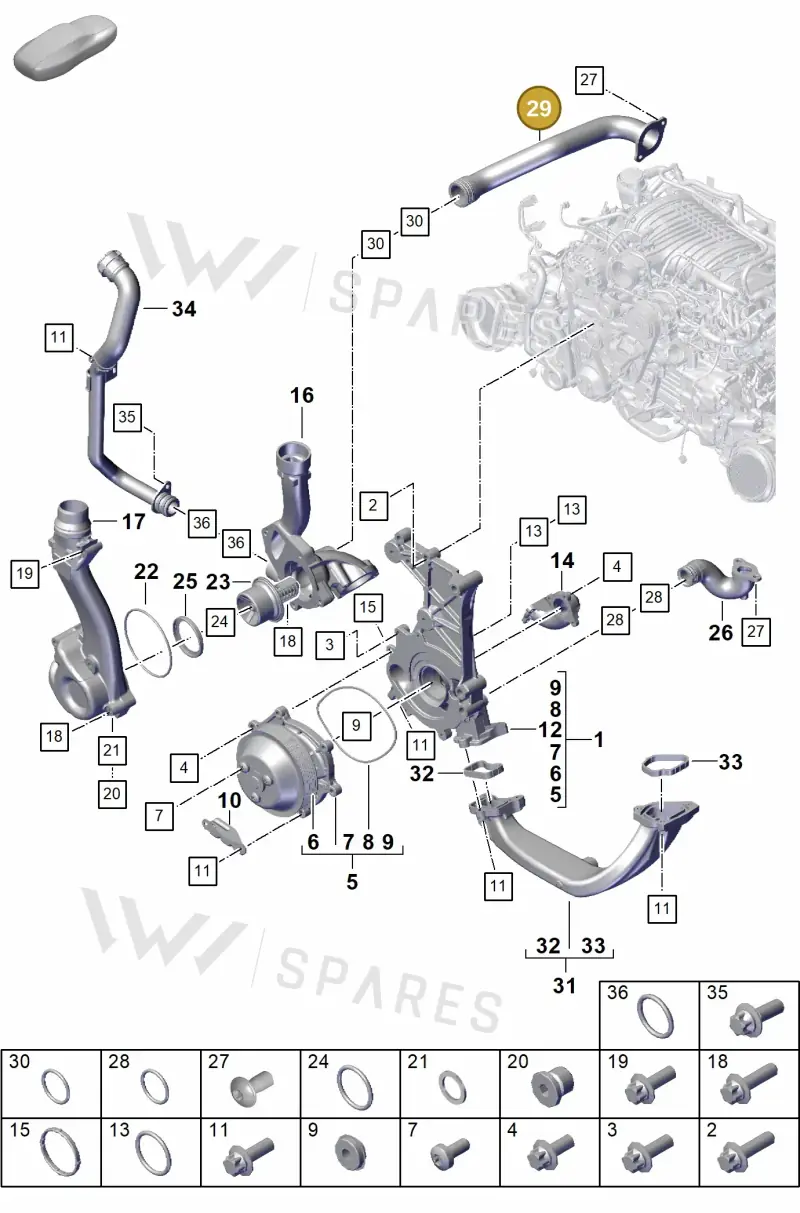 0PB121398C — Porsche 911 (2021-2022) diagram p59105000, position 29