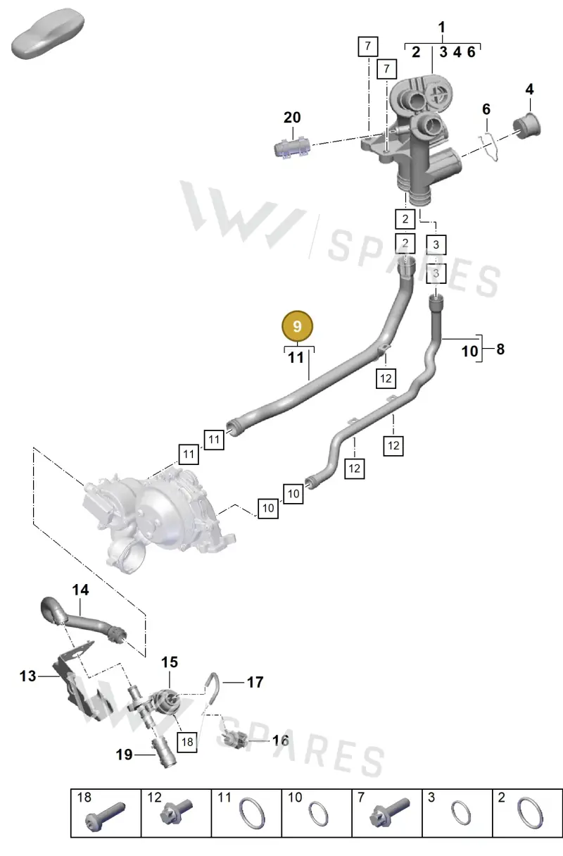 0PB121469A — Porsche Boxster Spyder (2019-2020) diagram p55105060, position 9